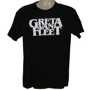 GRETA VAN FLEET Tshirt, L, Black, White logo, Cotton, Short sleeve, Text Print